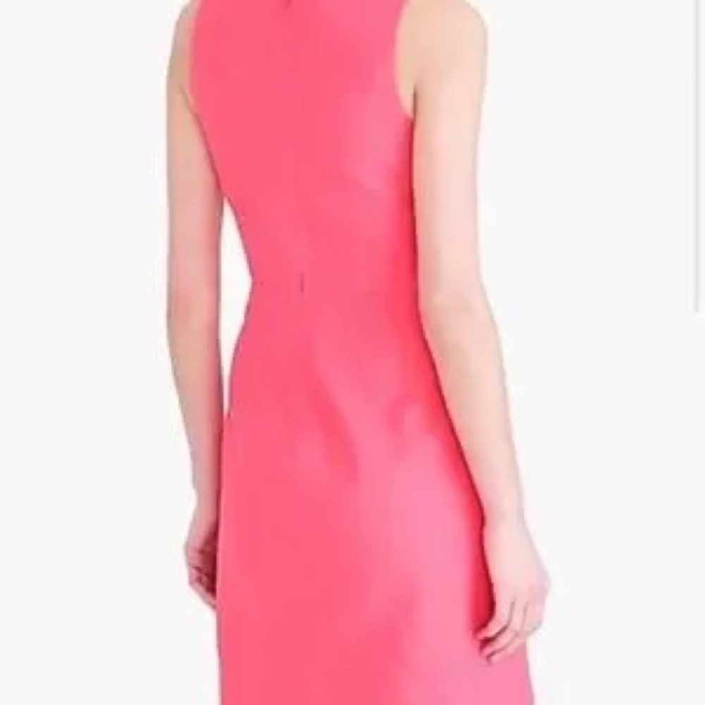 J.Crew Size 4 Linen Cotton Scallop Hem Shift Dress Geranium Red Sleeveless NWT - Picture 4 of 16